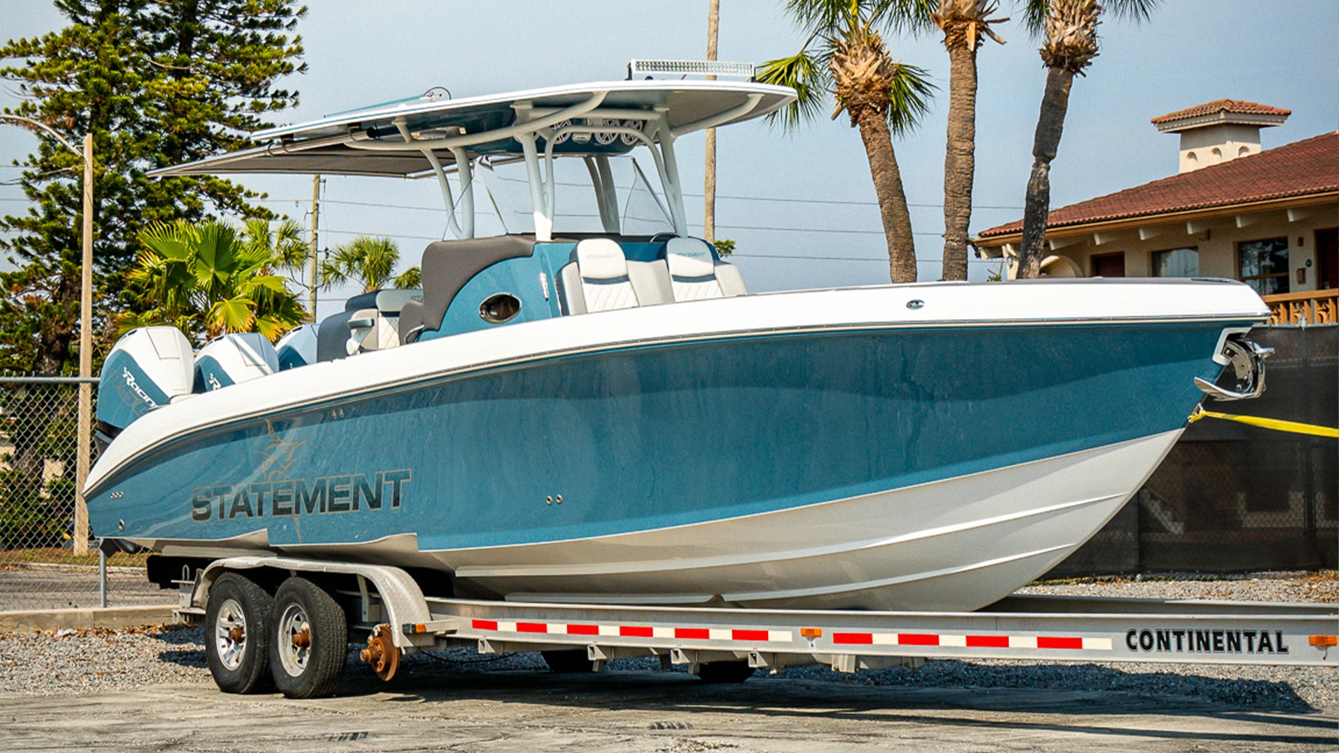 Boat detailing service on a Statement Marine boat.